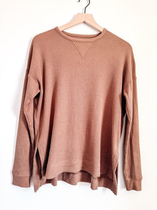 American Eagle Outfitters Sweaters - American Eagle Waffle Knit Crewneck Pullover Oversized Neutral Size Small